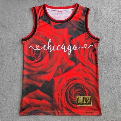 NBA 1 Rose Bulls Windy City Roses Maillot Rouge